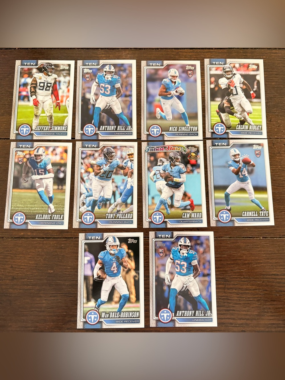 TOPPS TENNESSEE TITANS Large Lot Football Trading Cards MINT